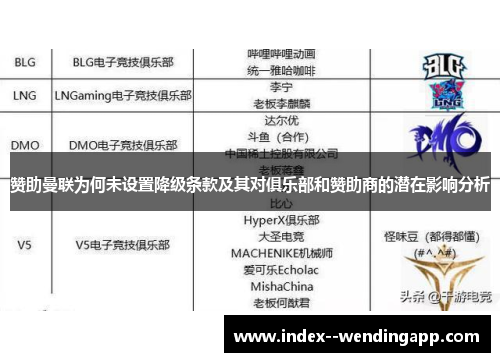 赞助曼联为何未设置降级条款及其对俱乐部和赞助商的潜在影响分析